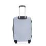 Expandable 3 Piece Luggage Sets PC Lightweight Suitcase with Two Hooks, Spinner Wheels, TSA Lock, (20/24/28), Silver